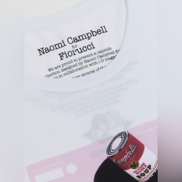Fiorucci x Naomi Campbell Printed T‑Shirt White Size Small NWT Rare - Picture 3 of 9
